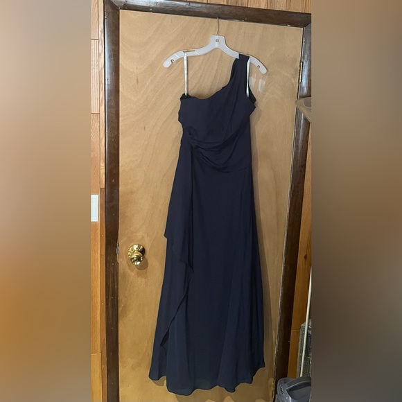 David's Bridal One Shoulder Navy Dress - Picture 1 of 4
